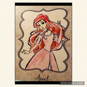Canvas Print of Ariel from The Little Mermaid w/ Glitter Accents